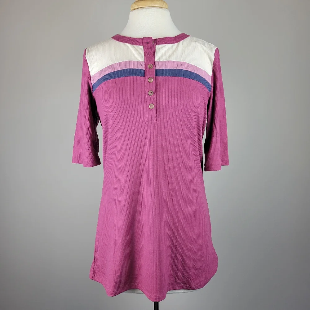 NWT Torrid Ribbed Color Block Henley - Picture 1 of 7